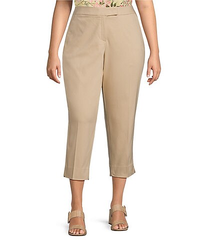 Investments Plus Size the 5TH AVE fit Elite Stretch Cropped Straight Pants