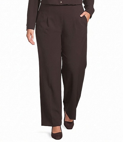 Investments Plus Size Wide Leg Pull-On Stretch Pants