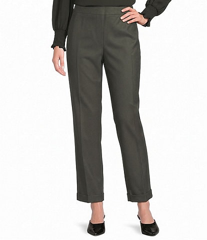 Investments Pull-On Heather Flannel Cuffed Ankle Pants