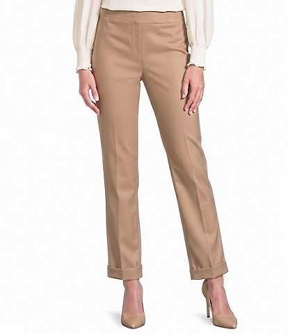 Investments Pull-On Heather Flannel Cuffed Ankle Pants