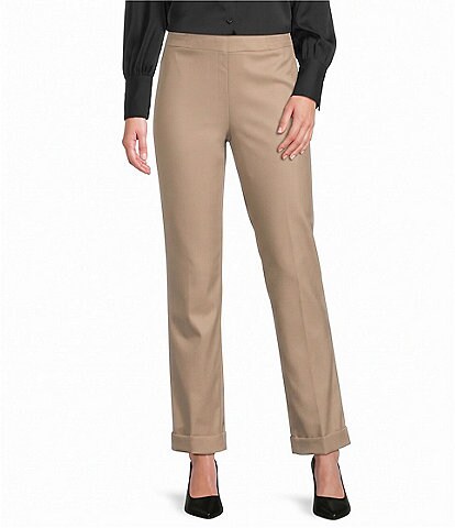 Investments Pull-On Heather Flannel Cuffed Ankle Pants