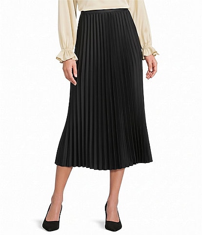 Investments Pull-On Pleated Satin Skirt