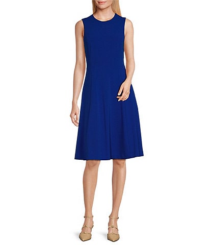 Investments Scuba Crepe Sleeveless Fit and Flare Dress