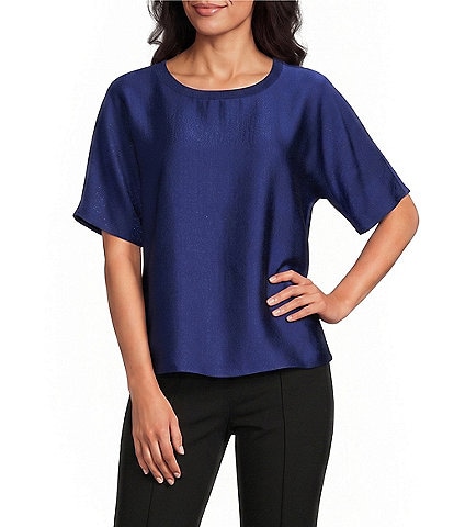 Investments Short Sleeve Crew Neck Satin Tee