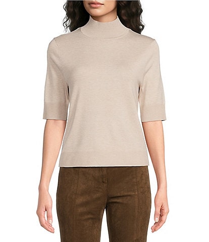 Investments Short Sleeve Mock Neck Sweater