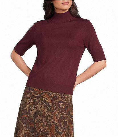 Investments Short Sleeve Mock Neck Sweater