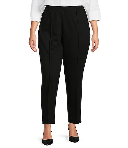 Investments Plus Size Signature Ponte Ankle Pull-On Pants
