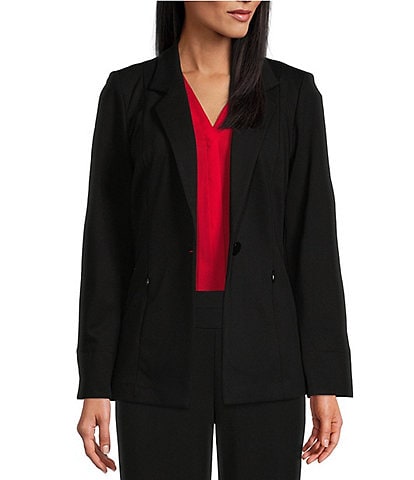 Investments Signature Ponte Long Sleeve One Button Blazer