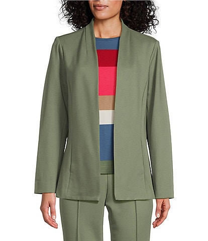 Investments Signature Ponte Long Sleeve Open-Front Jacket