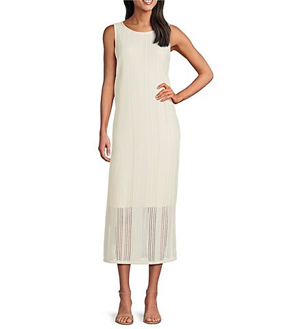 Investments Soft Separates Sleeveless Crew Neck Crochet Dress