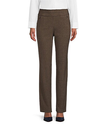 Investments the PARK AVE fit Mini Brown Houndstooth Straight Leg Pants