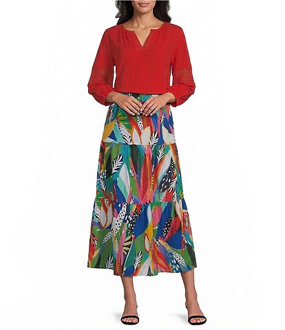 Investments Tropical Delight Pull-On Coordinating Maxi Skirt