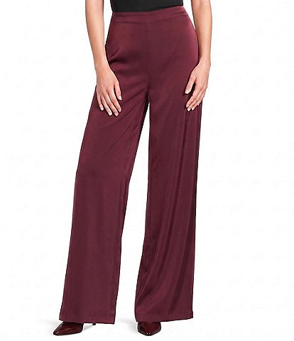 Investments Wide Leg Pull-On Satin Pants