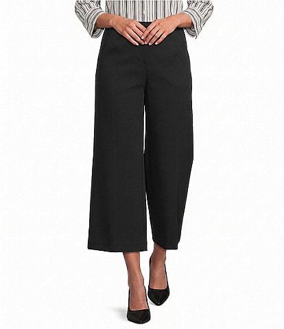 Investments Wide Leg Pull On Twill Crop Pants