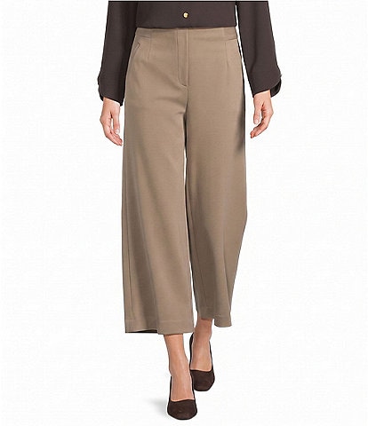 Investments Wide Leg Pull-On Twill Crop Pants