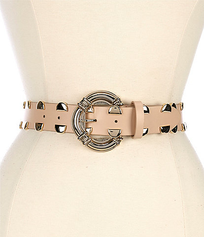 IRO Captain Studded Napa Leather C-Ring Belt