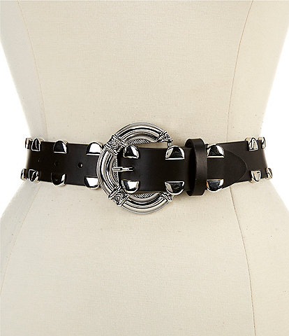 IRO Captain Studded Napa Leather C-Ring Belt