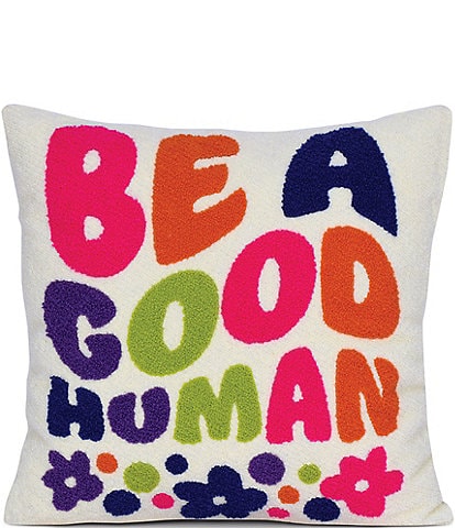 Iscream Be A Good Human Chenille Plush Pillow
