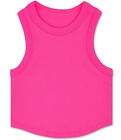 Iscream Big Girls 7-16 Sleeveless Rib-Knit Cropped Racerback Tank Top