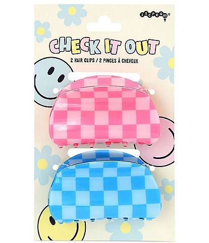 Iscream Girls Check It Out Plastic Hair Clips 2-Pack