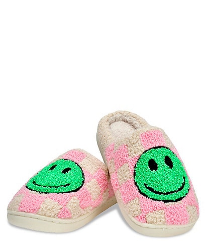 Iscream Girls' Happy Check Chenille Slippers (Youth)