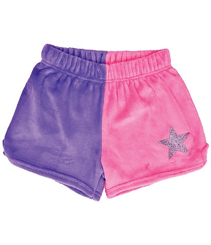 Iscream Little/Big Girls 4-16 Icon Star Color Block Plush Shorts