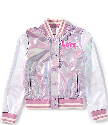 Iscream Little/Big Girls Tiger Metallic Varsity Jacket