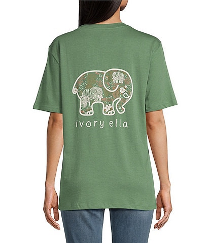 Ivory Ella Elephant Shapes Short Sleeve Graphic T-Shirt
