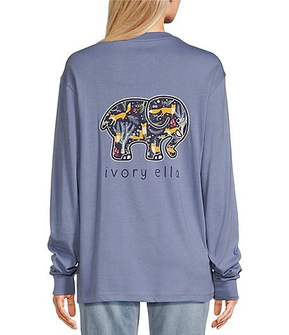 Ivory Ella Foxes Long Sleeve Graphic T-Shirt