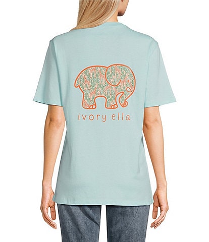 Ivory Ella Giraffes Short Sleeve Graphic T-Shirt