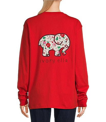 Ivory Ella Holiday Spirit Long Sleeve Graphic T-Shirt