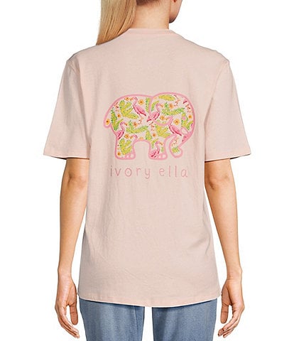 Ivory Ella Pink Flamingo Graphic T-Shirt