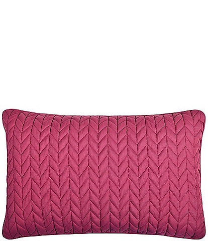 J by J. Queen New York Cayman Herringbone Quilted Pattern Boudoir Decorative Throw Pillow