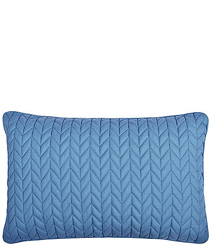 J by J. Queen New York Cayman Herringbone Quilted Pattern Boudoir Decorative Throw Pillow