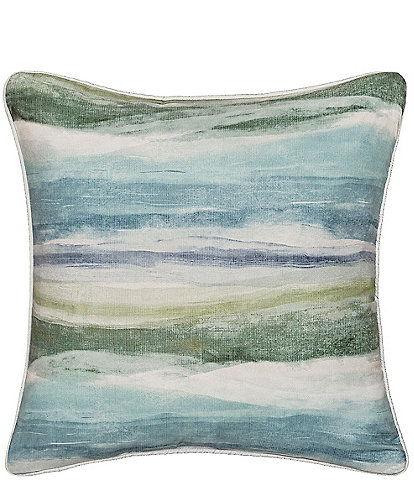 J. By J. Queen New York Callum Watercolor Stripe Print 18#double; Square Decorative Throw Pillow
