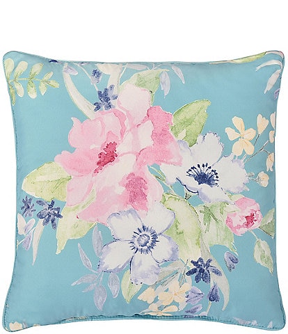J. by J. Queen New York Esme Floral Bouquet Printed 18#double; Square Pillow