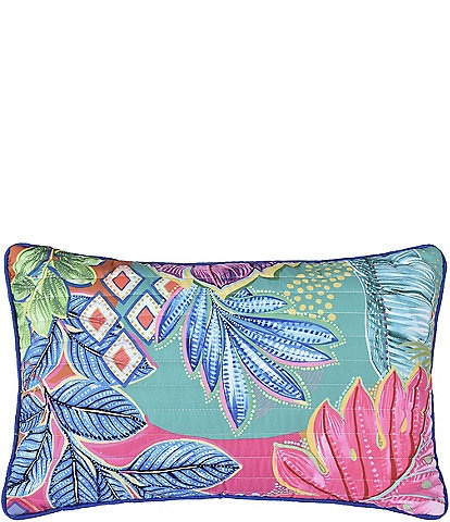 J. By J. Queen New York Hanalei Hawaiian-Inspired Quilted Boudoir Throw Pillow