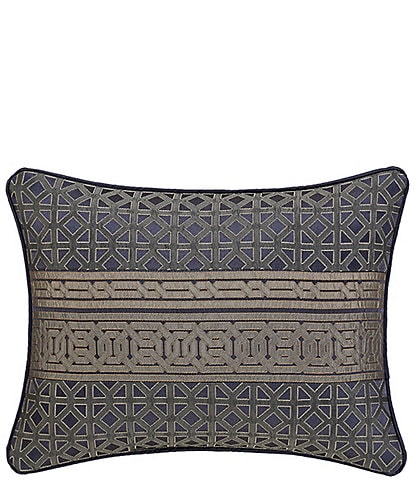 J. Queen New York Alaro Woven Geometric Pattern Decorative Reversible Boudoir Pillow