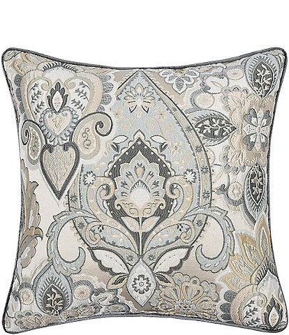 J. Queen New York Annabelle Elegant Woven Damask Reversible Square Decorative Pillow