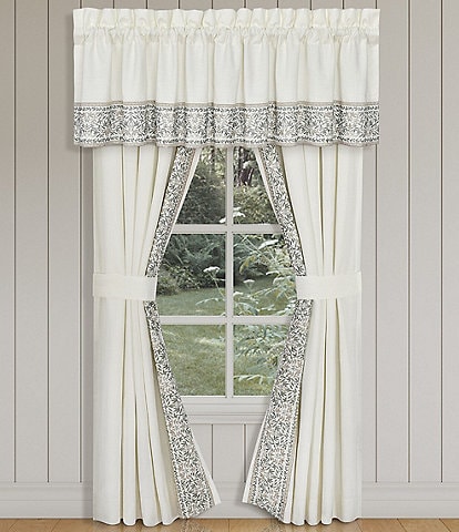J. Queen New York Arbour Grove Leaf Medallion Embroidered Window Treatment