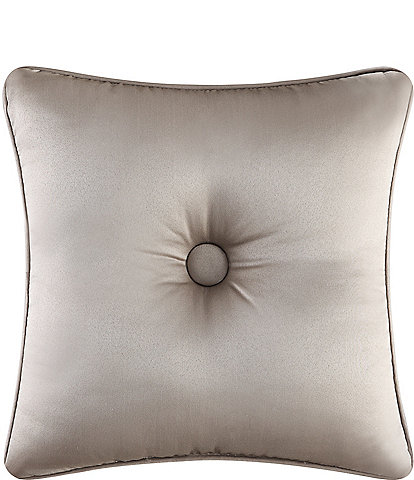 J. Queen New York Astoria Button-Tufted Satin Square Pillow