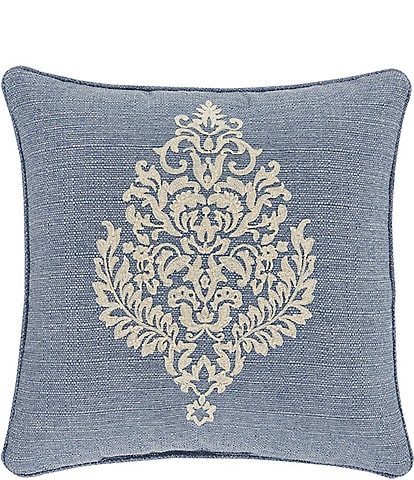 J. Queen New York Aurora Square Damask Embroidered Pillow