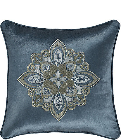 J. Queen New York Avellino Embroidered Medallion Reversible Square Pillow