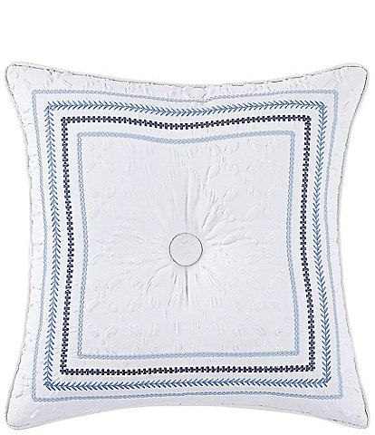 J. Queen New York Bayside Button-Tufted Framed Square Decorative Throw Pillow