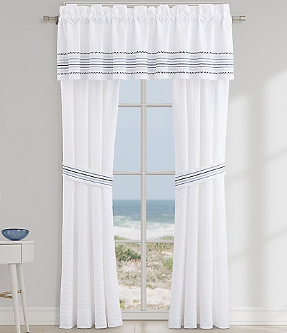 J. Queen New York Bayside Embossed Nautical Stripe Window Treatment