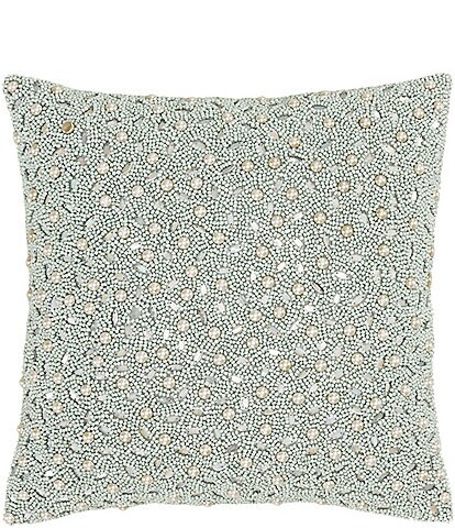 J. Queen New York Beaded Decorative Square Throw Pillow
