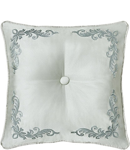 J. Queen New York Belgium Spa Embroidered Scroll & Tufted Square Pillow