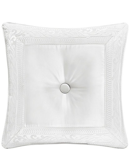 J. Queen New York Bianco Button-Tufted Satin Square Pillow
