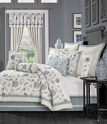 J. Queen New York Blue Garden Bedding Collection Comforter Set
