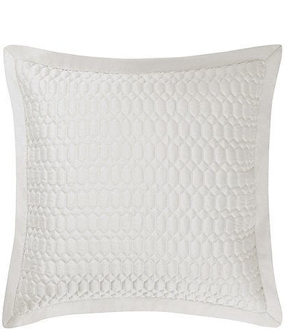 J. Queen New York Brilliance Geometric Quilted Pattern Reversible Euro Sham